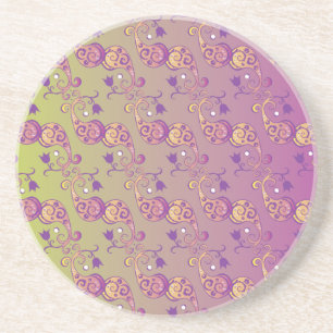 Abstrakt Pastel Grönt och Rosa Paisley Blommigt Underlägg
