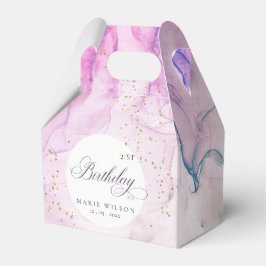 Abstrakt Pastel Lila Blue Teal any age Birday Presentaskar