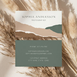 Abstrakt Pastel Mountain Torn Kant Visitkort