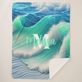 Abstrakt pastel Oceanen vinkara Monogramme