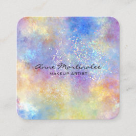 Abstrakt Pastel och Glitter Gnistra Fyrkantigt Visitkort