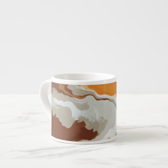 Abstrakt Pastel Paint Fox Svan Edition Coffee Mugg Espressomugg (Framsida vänster)