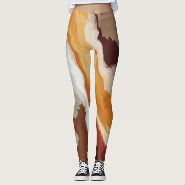Abstrakt Pastel Paint Fox Svan Edition Leggings (Framsida)