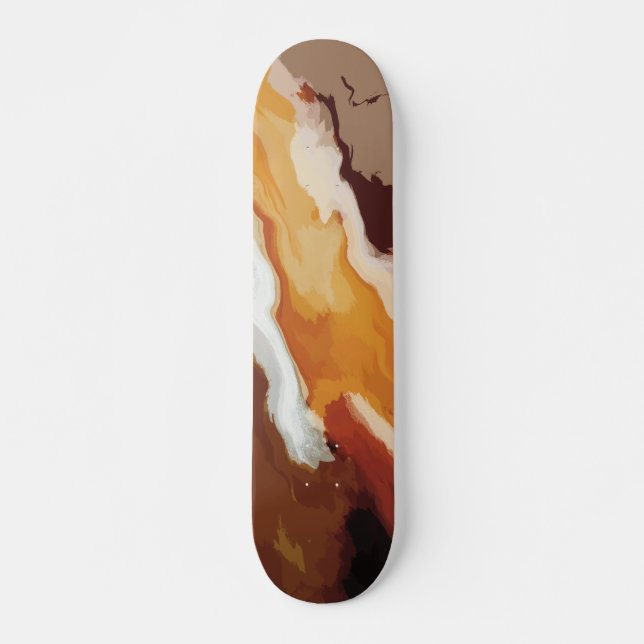 Abstrakt Pastel Paint Fox Svan Edition Mini Skateboard Bräda 18,5 Cm (Framsida)