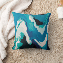 Abstrakt Pastel Paint Lagoon Edition Kudde