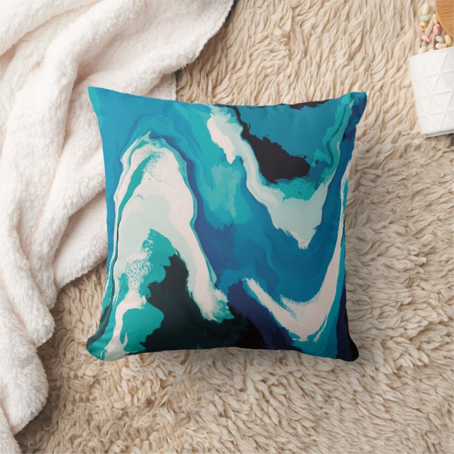 Abstrakt Pastel Paint Lagoon Edition Kudde (Filt)