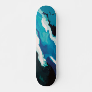 Abstrakt Pastel Paint Lagoon Edition Mini Skateboard Bräda 18,5 Cm