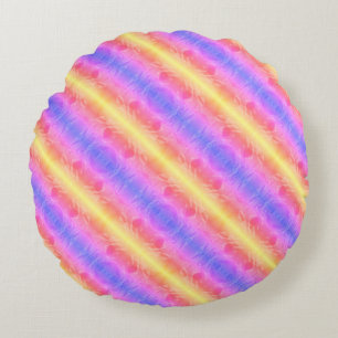abstrakt Pastel rand Rund Kudde