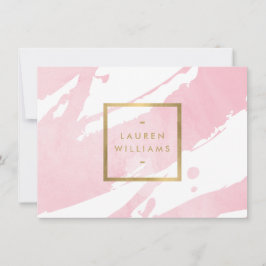 Abstrakt Pastel Rosa Brushstrokes Gift-certifikat Anteckningskort