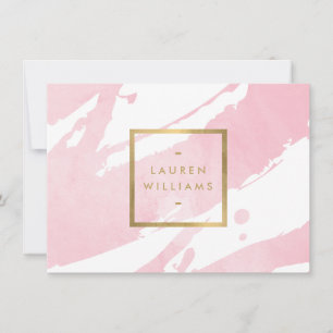 Abstrakt Pastel Rosa Brushstrokes Gift-certifikat Anteckningskort