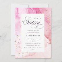 Abstrakt Pastel Rosa Lila Sweet 16 Birthday