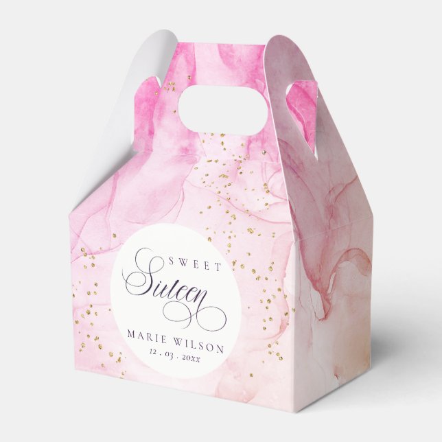 Abstrakt Pastel Rosa Lila Sweet 16 Birthday Presentaskar (Framsidan Sidan)