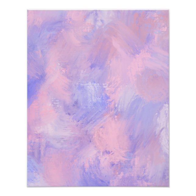 Abstrakt Pastel  Rosa och Blue Fototryck (Framsidan)