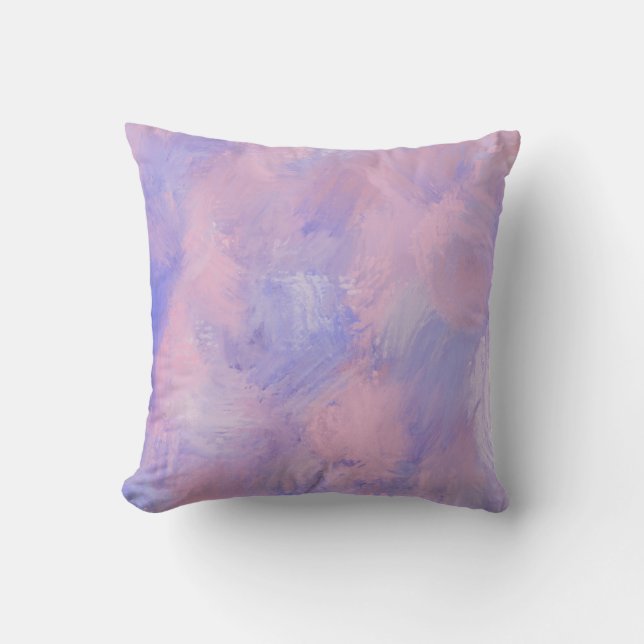 Abstrakt Pastel  Rosa och Blue Kudde (Framsida)