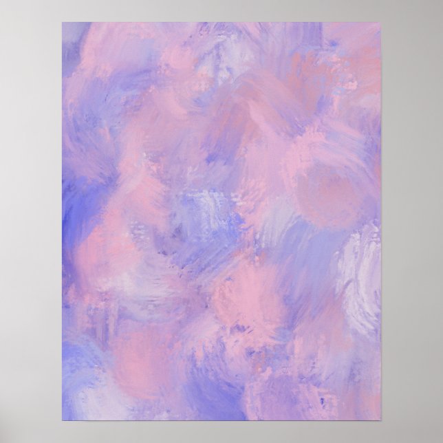 Abstrakt Pastel  Rosa och Blue Poster (Framsidan)