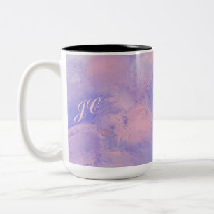 Abstrakt Pastel Rosa och Blue Två-Tonad Mugg