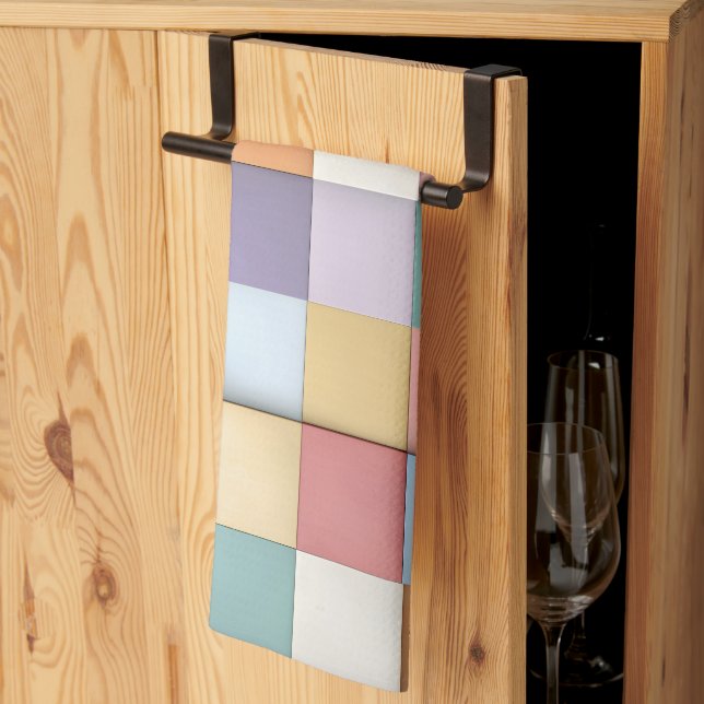 Abstrakt Pastel Tile Wall Mönster Kökshandduk (Thirds Fold)