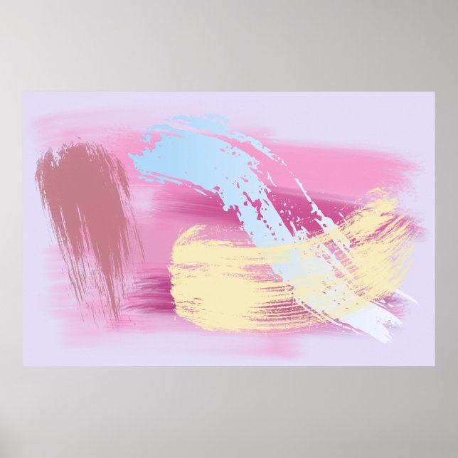 Abstrakt Pastel Wall Art - Modern minimalistisk De Poster (Framsidan)