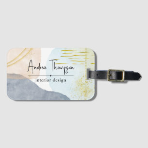 Abstrakt Pastel Watercolor Shapes Gold Foil Bagagebricka
