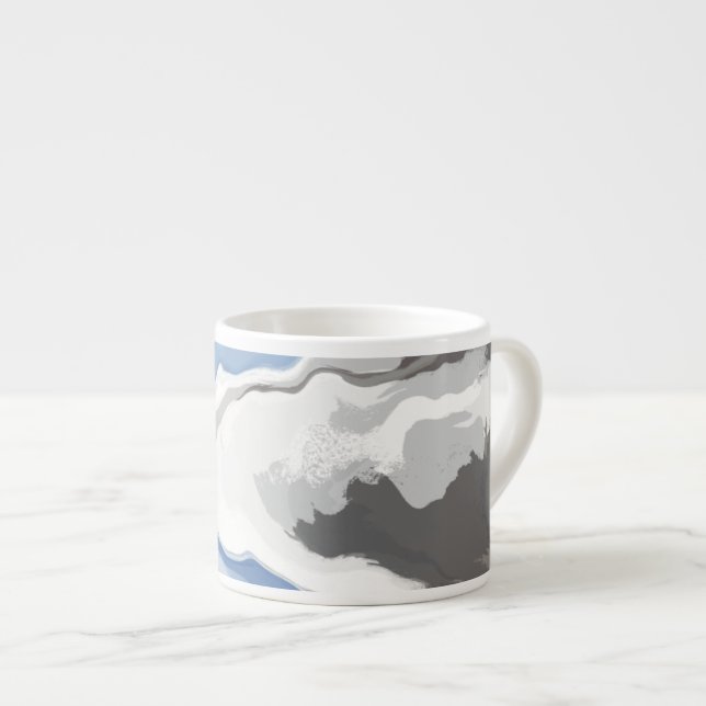 Abstrakt Pastell Färg Bergsutgåva Kaffemugg Espressomugg (Framsida höger)
