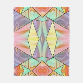 Abstrakt Pastell Färgad Flytande Marmor Geometrisk Fleecefilt