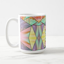 Abstrakt Pastell Färgad Flytande Marmor Geometrisk Kaffemugg
