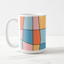 Abstrakt Pastell Geometriskt Mönster Mugg