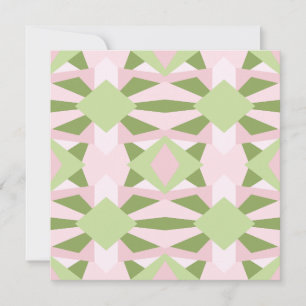Abstrakt Pastell Grön Och Rosa Geometrisk Mönster Kort