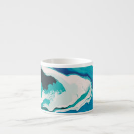 Abstrakt Pastell Målad Lagunupplaga Kaffe Mugg Espressomugg