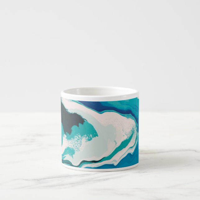 Abstrakt Pastell Målad Lagunupplaga Kaffe Mugg Espressomugg (Framsidan)