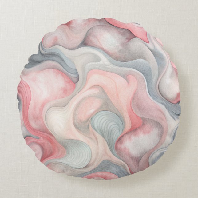 “Abstrakt pastell rund kudde (Framsidan)