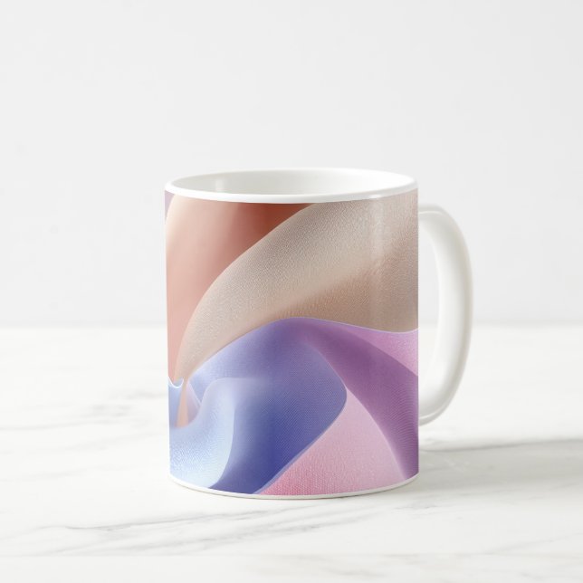 Abstrakt Pastell Tygflöde med Sköna Kurvor Kaffemugg (Framsida höger)