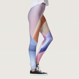 Abstrakt Pastell Tygflöde med Sköna Kurvor Leggings