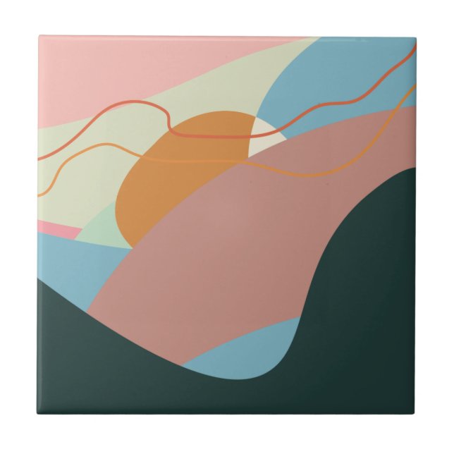 Abstrakt Pastellkritdesign Kakelplatta (Framsidan)