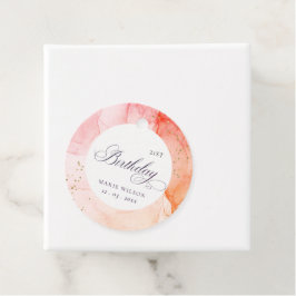 Abstrakt Pastellns Rosa Orange vid alla åldrar Gåvor Etiketter