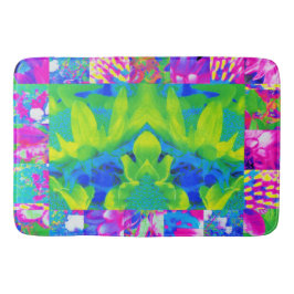 Abstrakt Patchwork Solros Garden Collage Badrumsmatta