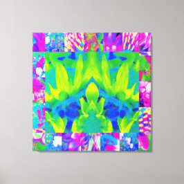 Abstrakt Patchwork Solros Garden Collage Canvastryck