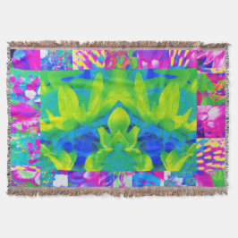 Abstrakt Patchwork Solros Garden Collage Filt