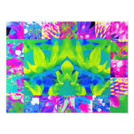 Abstrakt Patchwork Solros Garden Collage Fototryck