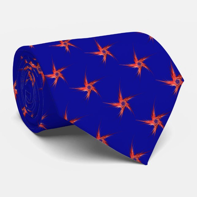 Abstrakt Patriotic Fractal Stars Necktie Slips (Rullad)