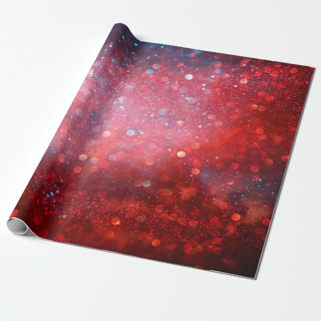 Abstrakt patriotisk röd och blå glitter presentpapper (Utrullad)