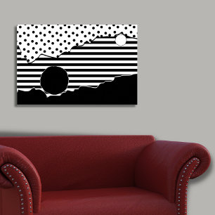 Abstrakt Patterned Black & White Torn Poster