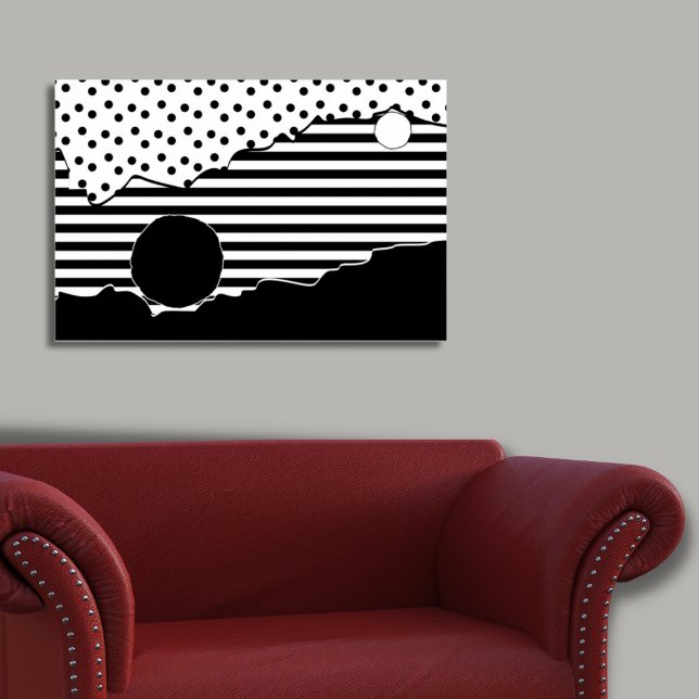 Abstrakt Patterned Black & White Torn Poster (Abstract Patterned Black & White Torn Poster)