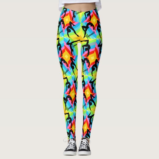 ABSTRAKT PATTERNED GYMNASTICS LAGAR LEGGINGS (Framsida)