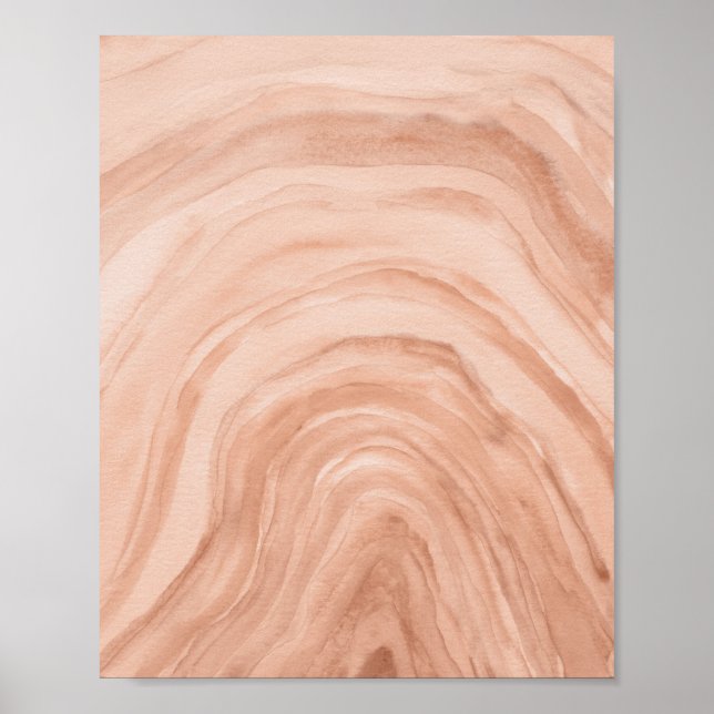 Abstrakt Peach Agate II Poster vattenfärgsbild (Framsidan)