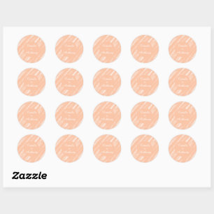 Abstrakt Peach Fuzz Watercolor Modern Minimalist Runt Klistermärke