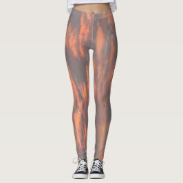 Abstrakt Peach Grått Coola All-over Print Leggings