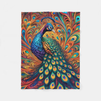 ABSTRAKT PEACOCK BLANKET FLEECEFILT