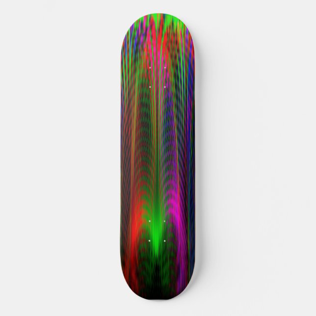 Abstrakt Peacock Färg Skateboard (Framsida)