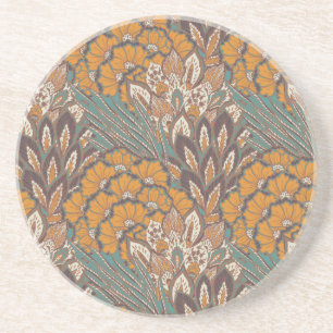 Abstrakt Peacock Feather Mönster Underlägg Sandsten